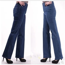 Новая мода, женские повседневные Прямые джинсы, Плюс Размер, женские джинсовые брюки, джинсы с высокой талией для женщин