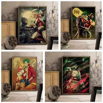 

Vintage Art Deco Harley Quinn Suicide Squad Poster Family Room Decorating Painting Bar cafe Art Decor canvas painting K492