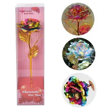 

24K Gold Plated Galaxy Rose Valentine's Day Gift Girlfriend Wife Love Present Romantic Flower Party Decor Lovers' Gift