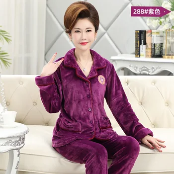 

Winter Coral Fleece Pajamas Lady Upset Leisurewear Plus - Size Warm Autumn Winter com.lowagie.text.paragraph Cardigan Suit