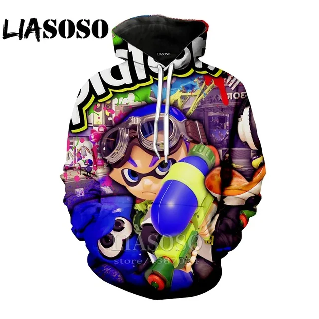Забавная толстовка с 3d принтом LX, толстовка Splatoon rock, уличная одежда для мужчин, верхняя одежда для мужчин, Толстовка harajuku, футболка, толстовки с капюшоном в стиле аниме