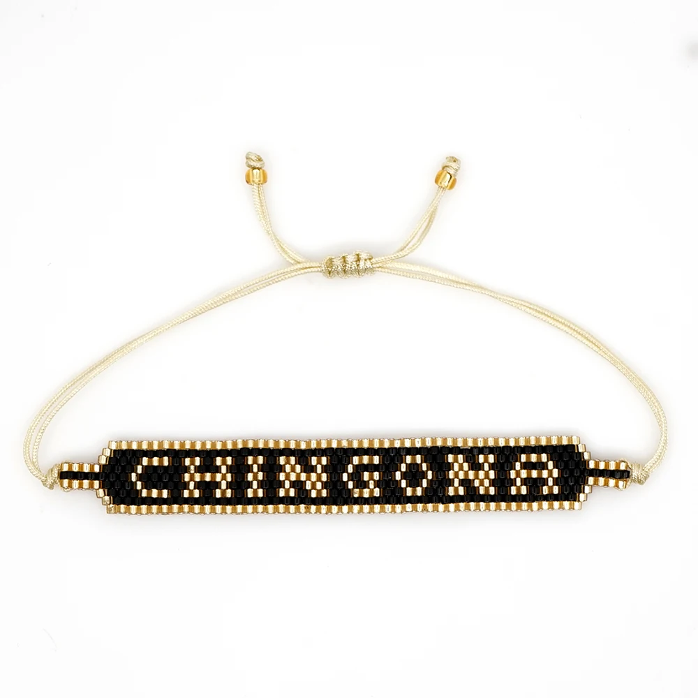 Go2boho MIYUKI бисер браслет CHINGONA-power письмо Pulseras Mujer Moda сердце браслет для женщин ювелирные изделия ручной работы дизайн