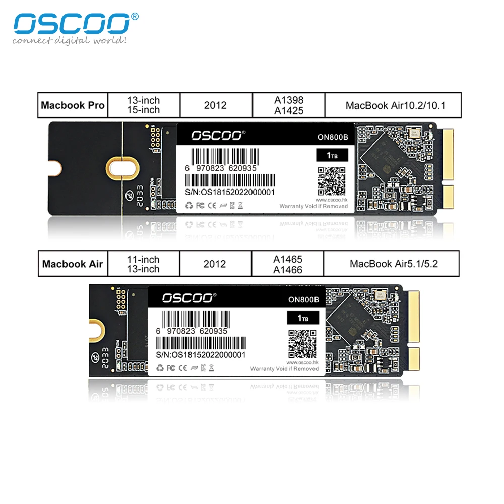 OSCOO SSD 128GB 256 GB 512GB 1 ׶Ʈ ϵ ũ Macbook 2012Air A1465 A1466 2012Pro A1398 A1425 Apple macbook ssd 3D TLC