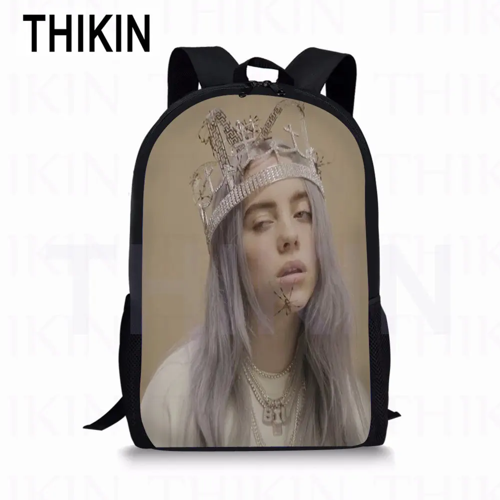 as picture THIKIN Billie Eilish, школьные сумки для подростков, рюкзак в стиле хип-хоп для мальчиков и девочек, рюкзак для ноутбука, рюкзак для путешествий, рюкзак для фанатов, подарок - Цвет: as picture