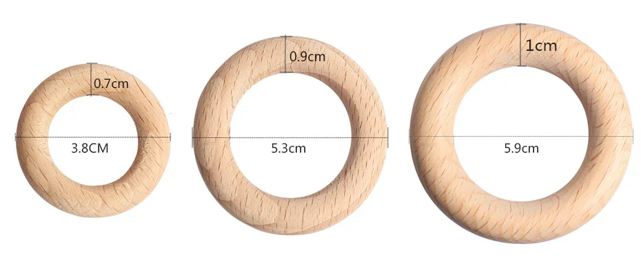Bpa, 5 шт. 3,8/5,3/5,9 см Бук деревянная белье, сексуальное женское белье, у которого режутся зубки кольцо с украшением в виде кольца DIY соски с цепочкой, браслет, Аксессуары для детских игрушек