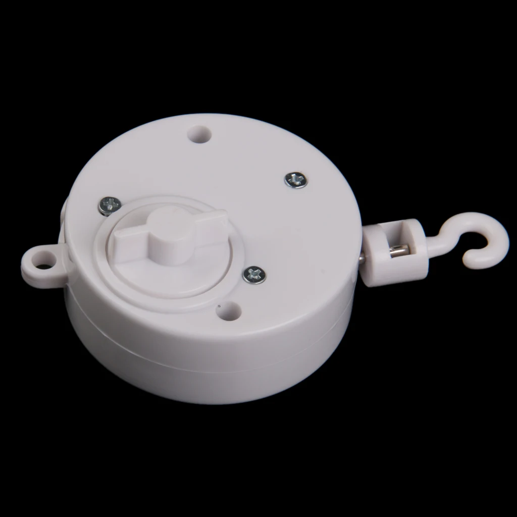 Baby Mobile Crib Bed Bell Kid Toy Wind-Up Movement White Music Box
