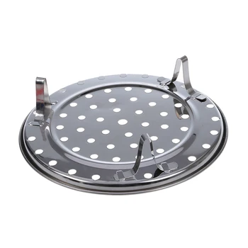 

New Silver Tone Stainless Steaming Rack Tray w Stand for Cooker