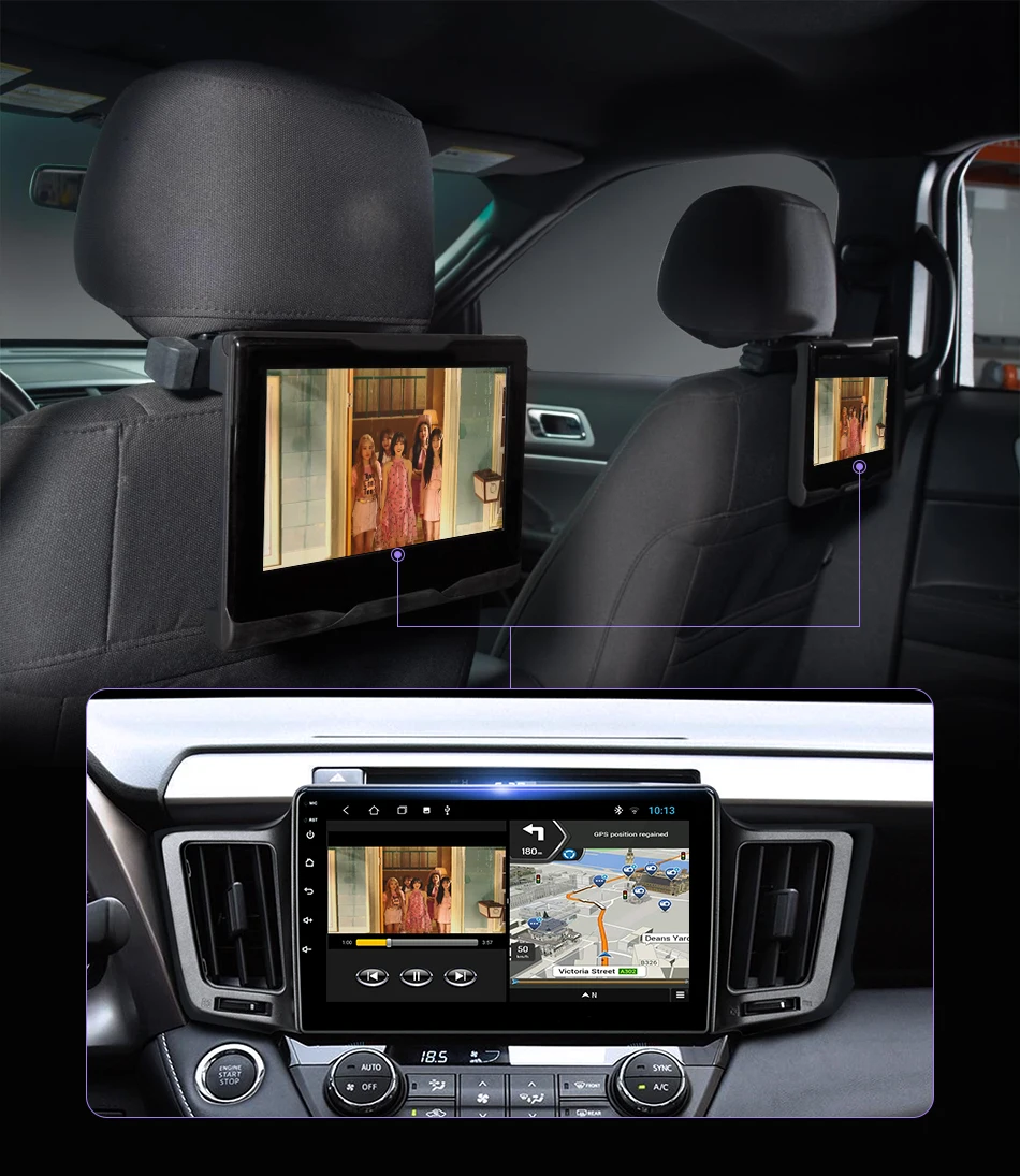 Vtopek-Radio con GPS para coche, reproductor multimedia con Android, 10,1 pulgadas, 4G + WiFi, vídeo, para Toyota RAV4, XA40, 5, XA50, 2012-2018