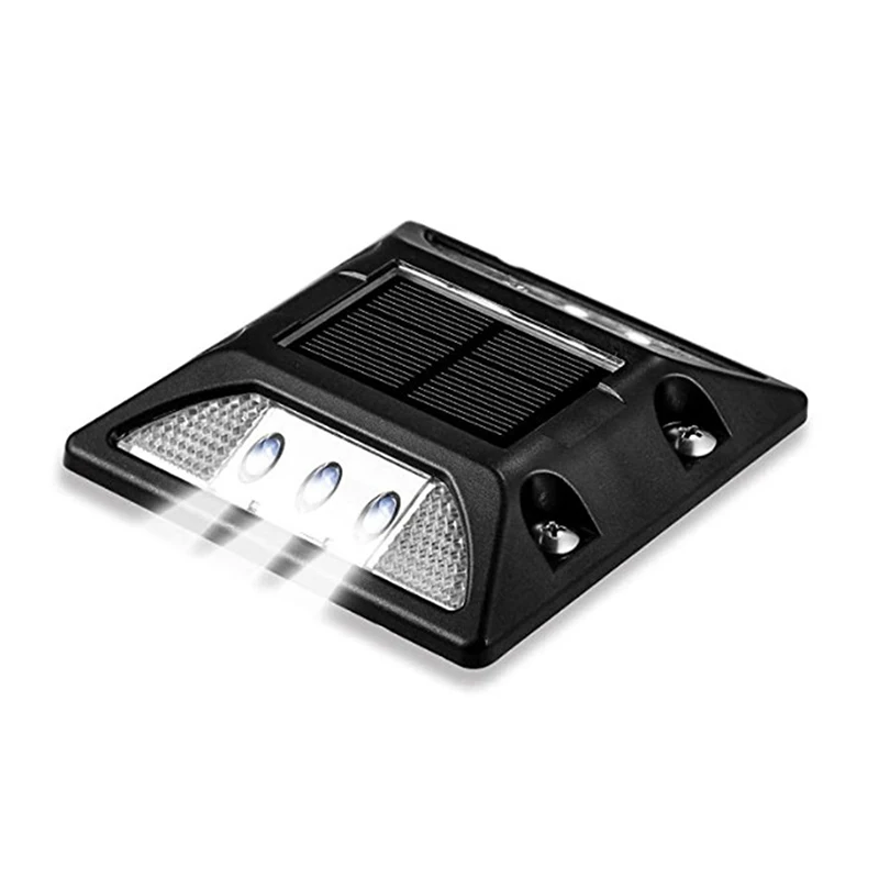 Waterproof White LED Solar Powered Road Stud Light Road Reflective Ground Warning Light