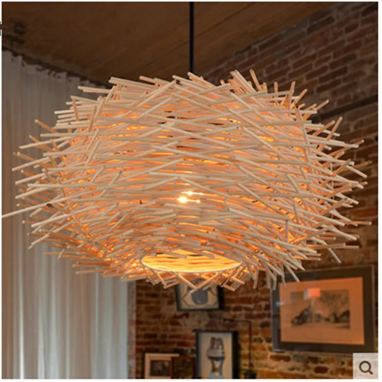 

Cross Border LED Modern Creative Cool Pastoral Style BIRD'S NEST Rattan Lighting Balcony Hallway Bar Counter Coffee Restaurant C