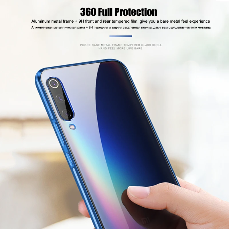 Чехол с двойным стеклом для Xiaomi 8 9 SE 9T CC9 Pro CC9E Note 10 Max3 Mix 2s 3 360 магнитный чехол для Redmi 7 8 Note 8T K20 K30 Pro