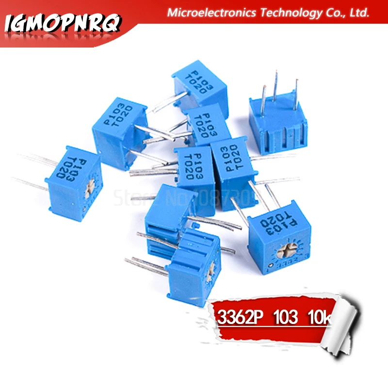 10pcs 500K ohm Trimmer Trim Pot Potentiometer Resistor 3362 New