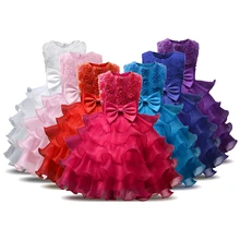 Новое платье принцессы с цветочным узором для девочек Детские платья на свадьбу, день рождения, для девочек 5, 6, 7, 8 лет, новогоднее платье vestido infantil