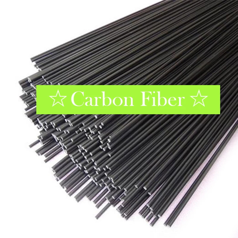 50 Stks/partij Nieuwe Carbon Fiber Staven 1Mm 1.5Mm 2Mm 3Mm 5Mm Voor Rc Vliegtuig Diy tool Wing Tube Quadcopter Arm Carbon Fiber Buis (500Mm)