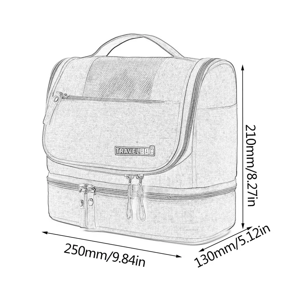 Двухслойная дорожная водонепроницаемая сумка для хранения косметичка большая емкость отделение для сухого и мокрого мытья сумка