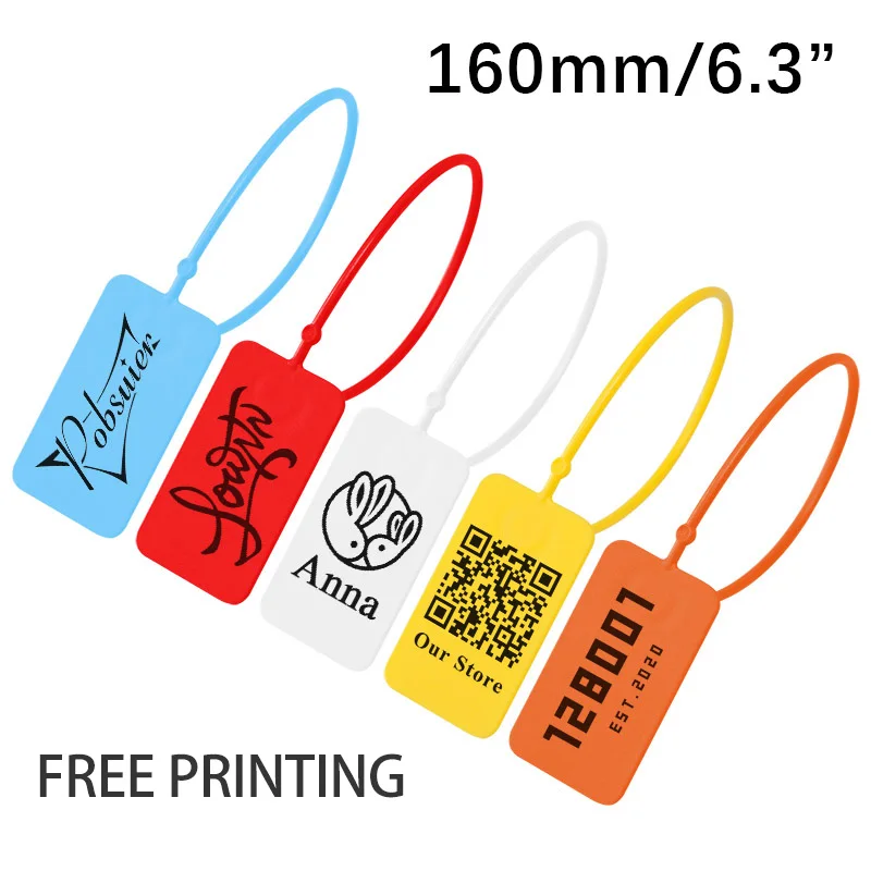 100 Custom Print Hang Tags Label Disposable Plastic Garment Retail