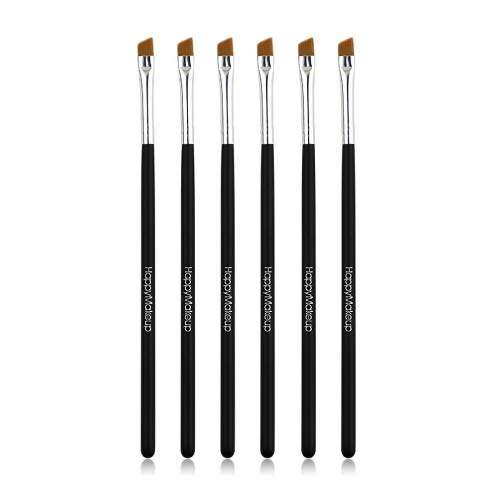 Happy Makeup 5Pcs Black Eyebrow Inclined Flat Angled Brush Eyeliner Eyeshadow Eye Brow Makeup Tool Professional Women Cosmetic