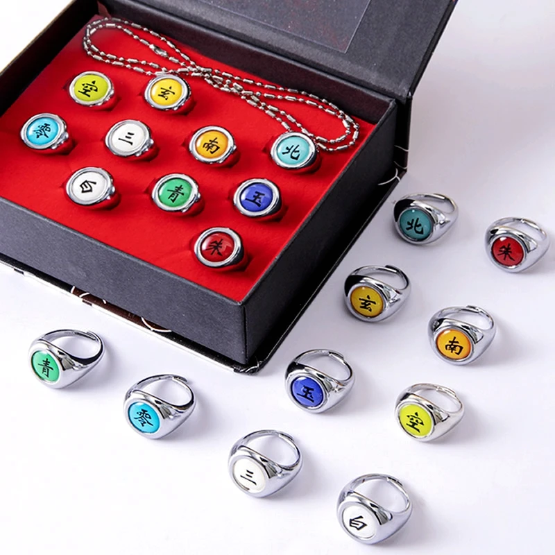 Acheter 10 pièces avec boîte bague de costume Naruto Sharingan