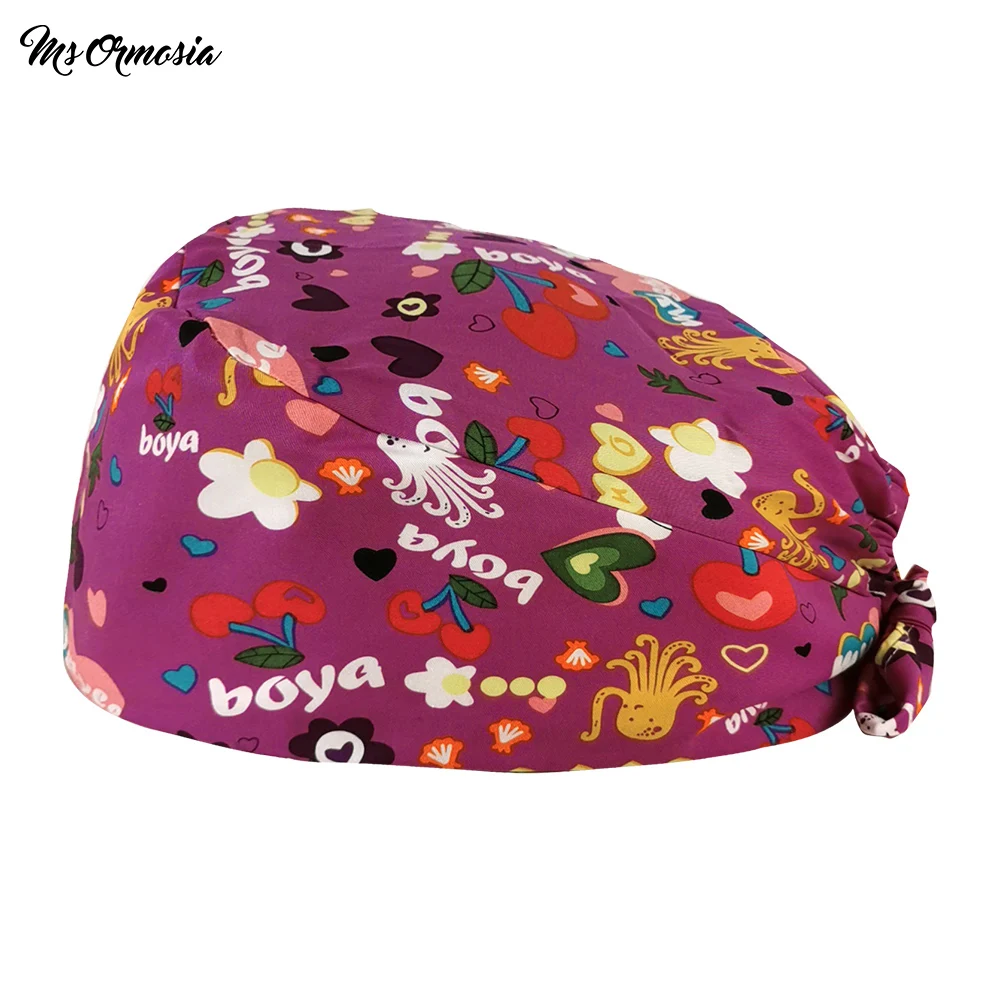 

Reuseable Dust Hat Unisex scrub caps laboratory work hat Beauty work hats Pet grooming shop Printing gourd hats Work Scrubs Caps