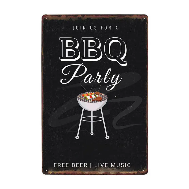 DAD'S BBQ оловянные вывески старинные металлические таблички настенные плакаты декоративные тарелки бар украшение дом Декор 20x30 см - Цвет: Шоколад