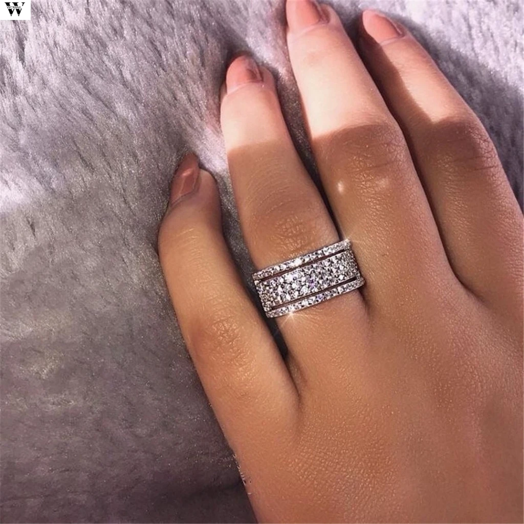 

Multi-layer Cubic Zirconia Shining Rings Full Crystal Rhinestone Ring Exquisite Crystal Wedding Engagement Fashion Ring 12.24