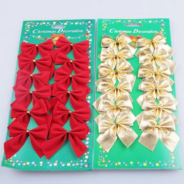 Christmas Tree Bowknot Bowknot 12pcs Hanging Bow Ornament Home Decor Party Tool Creative