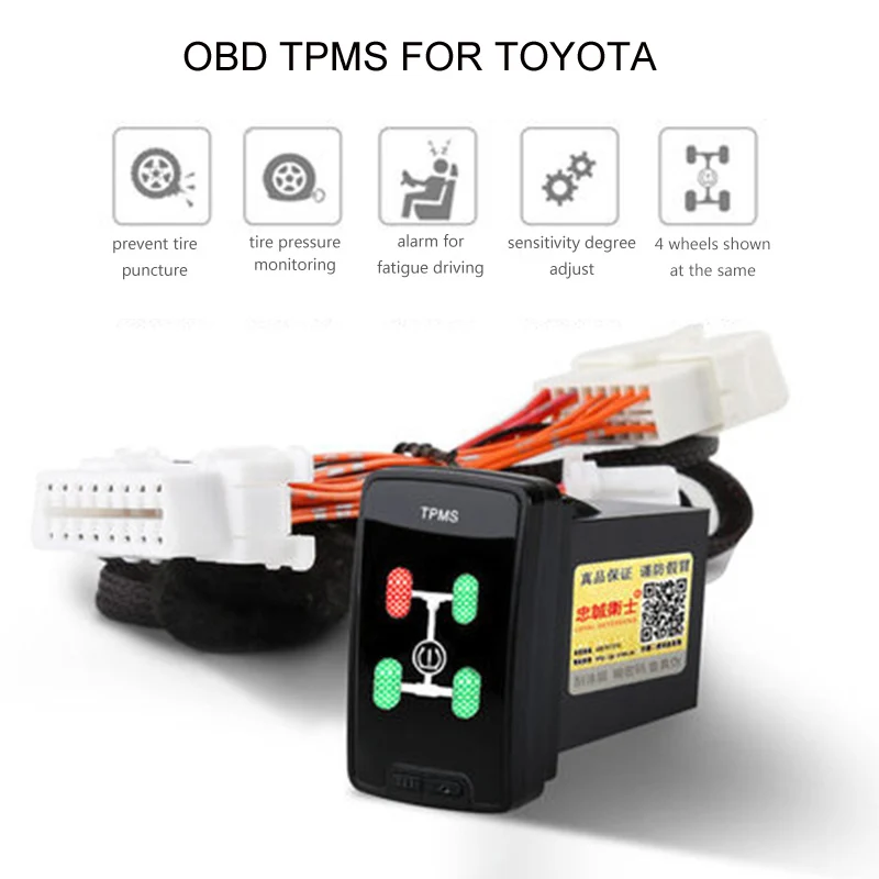 Автомобиль OBD TPMS ЖК шина давление speedlock для Toyota fortuner/Hilux 2016 2018|Датчик давления в