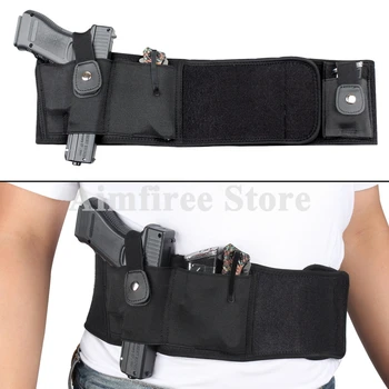 

Belly Band Pistol Holster Waist Gun Holster Concealed Carry Fit Mid Full Size Compact Subcompact Glock 19 1911 Revolver