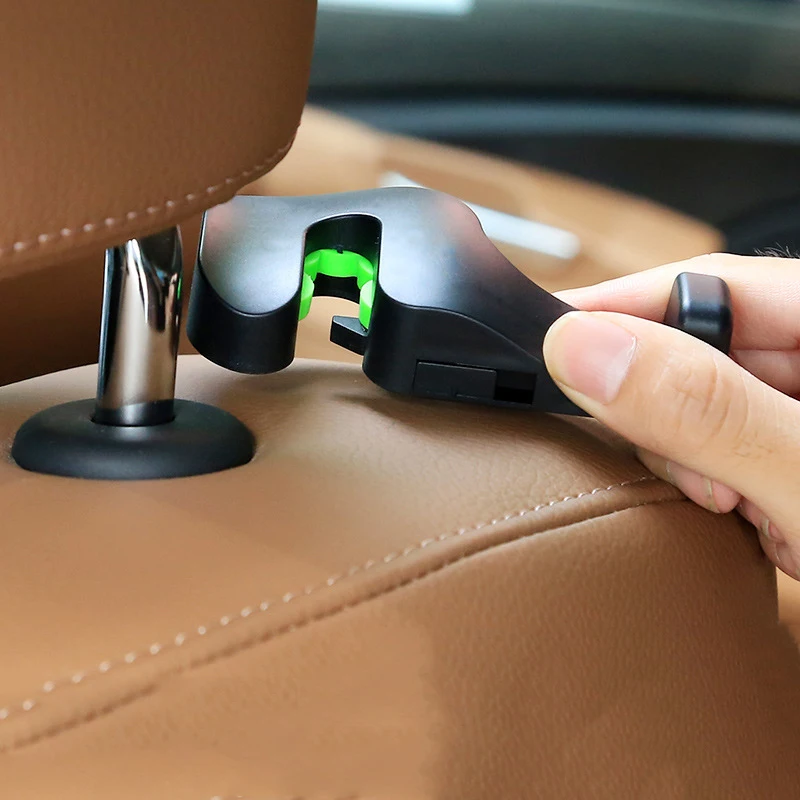 

1 Pair Car Back Seat Headrest Holder Auto Hanger Hooks Clip for Purse Bag Cloth Grocery Automobile Interior Accessories