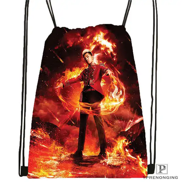 Custom big bang(45) походная сумка на шнурке милый рюкзак для детей(черная спинка) 31x40 см#180612-03-big bang - Цвет: Drawstring Backpack