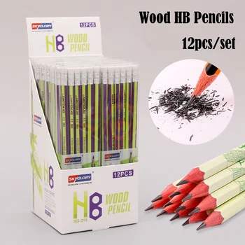 

12 Pcs/set Sketch and Writing Pencil Solid Wood HB Pencils Student Painting Pencil School Supplies