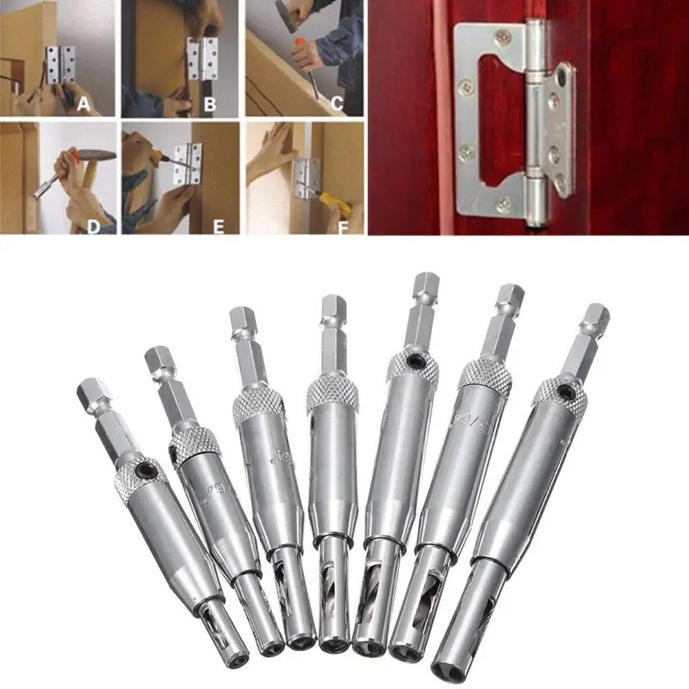 4/7/8/16Pcs High-speed Steel Self Centering Door Hinge Drill Bits Hole Punch Woodworking Tools | Инструменты