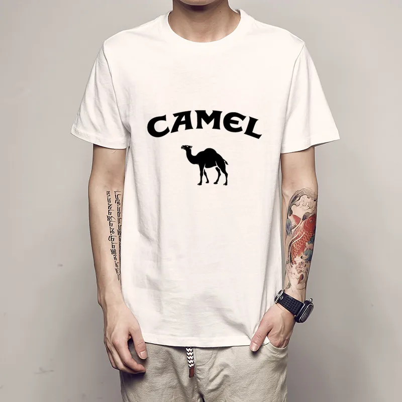 Азиатский размер XXXL Camel Logo футболка мужская мода Hardcore крутая забавная с коротким