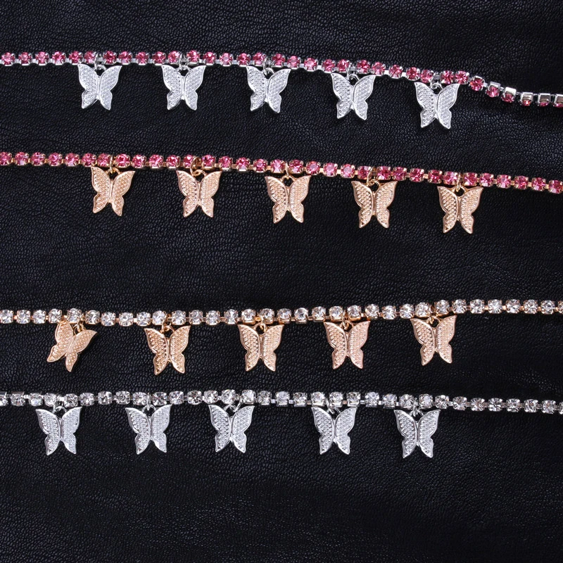 2020 Bohemia Butterfly Anklet Crystal Gold Silver Colour Butterfly Rhinestone Foot Anklet Sea Beach Butterfly Anklet Jewelry 2020 Bohemia Butterfly Anklet Crystal Gold Silver Colour Butterfly Rhinestone Foot Anklet Sea Beach Butterfly Anklet Jewelry