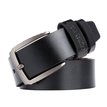 

Denim belt Italian leather belt with antique silver pin buckle vintage leather belt men