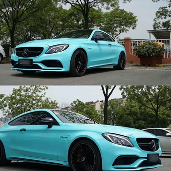 

600cm*30cm Hight Glossy vinyl Car Wrap Sheet Roll Film Tiffany Car Stickers Decals for Motorcycle Auto Car Styling Automobile