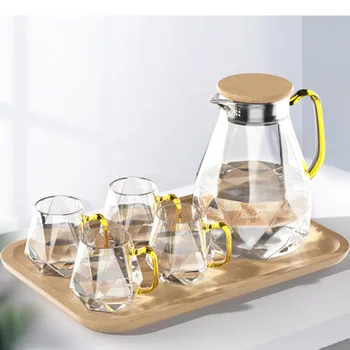 Diamond Pattern Glass Water Jug