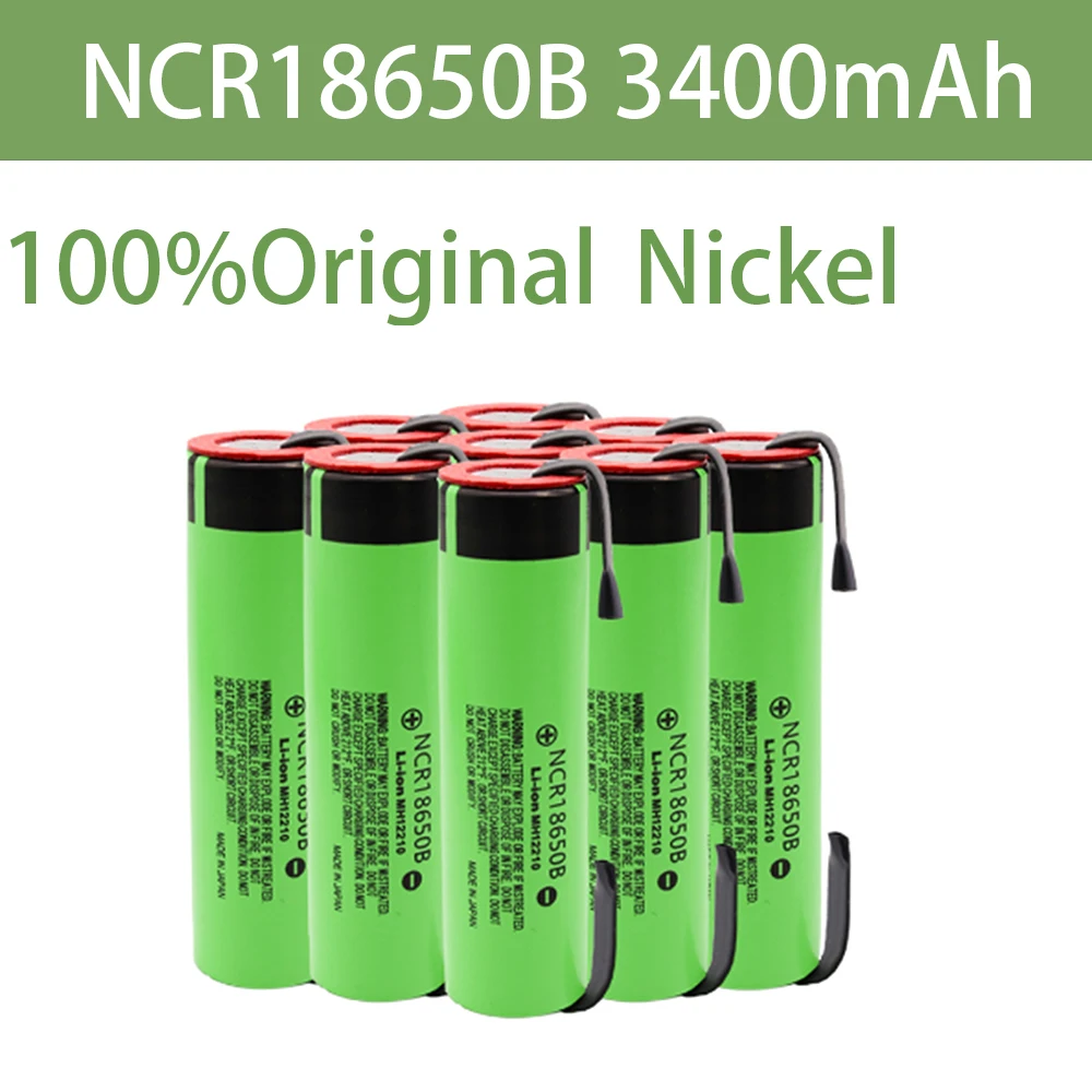 Batería recargable de litio NCR18650B, 2021 V, 18650 mah, hoja de níquel para soldar, 3,7, Original, 3400, nueva, 18650