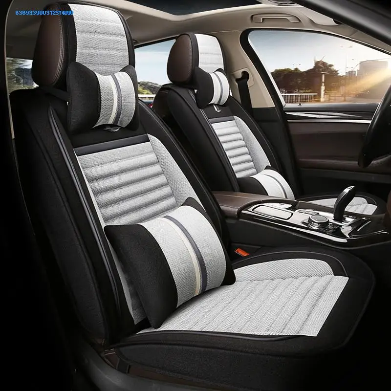 

2018-Year Infiniti QX50 Elite Version Flax Fabric Car Seat Cover Four Seasons Universal All-Surrounded Seat Cushion