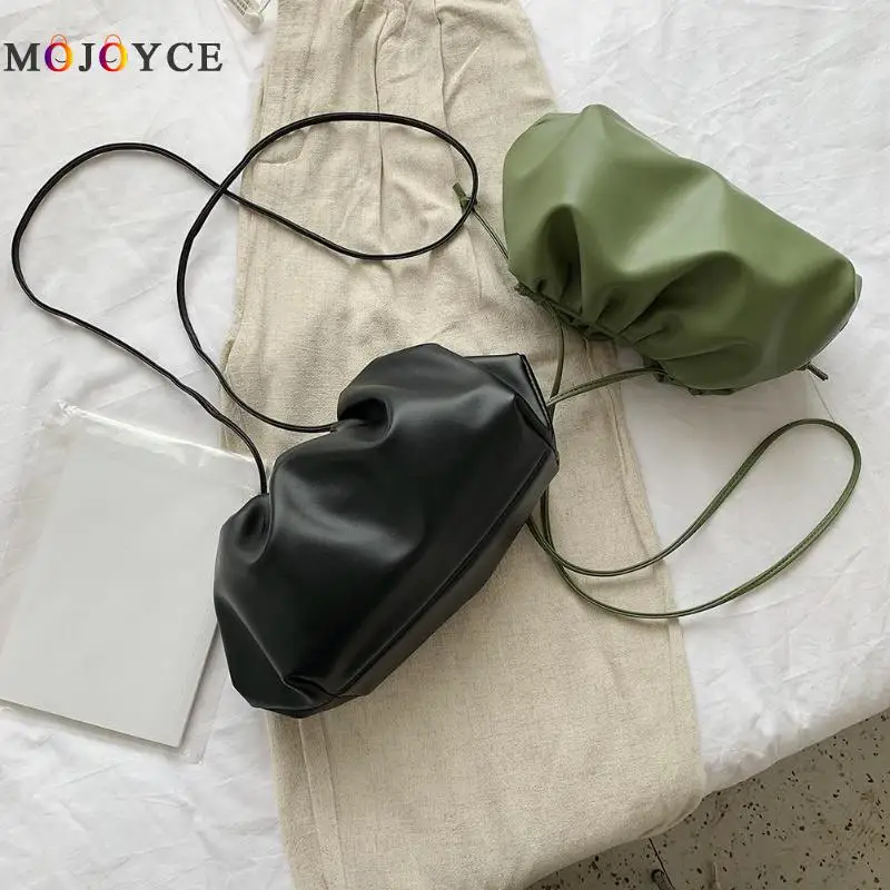 Модная женская сумка-облако форма для пельменей из искусственной кожи однотонная женская сумка через плечо 30 см