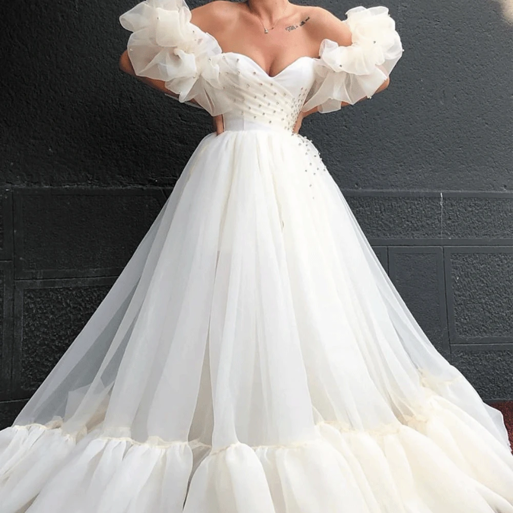 Robe de soiree цвета слоновой кости торжественное платье abiye складки бисер Вечерние
