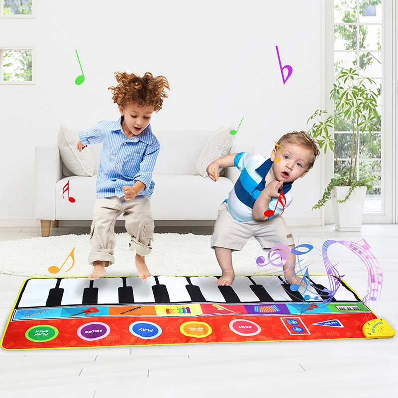 3 типа большого размера музыкальные коврики пианино и несколько музыкальных инструментов звуковые Игры развивающие игрушки для детей подарок