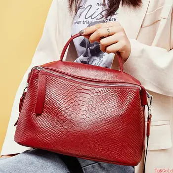 

Crocodile Head Layer Cowhide Large Capacity Women's Shoulder Carrying Bag Purses and Handbags Vintage Genuine Leather Hobos Bag