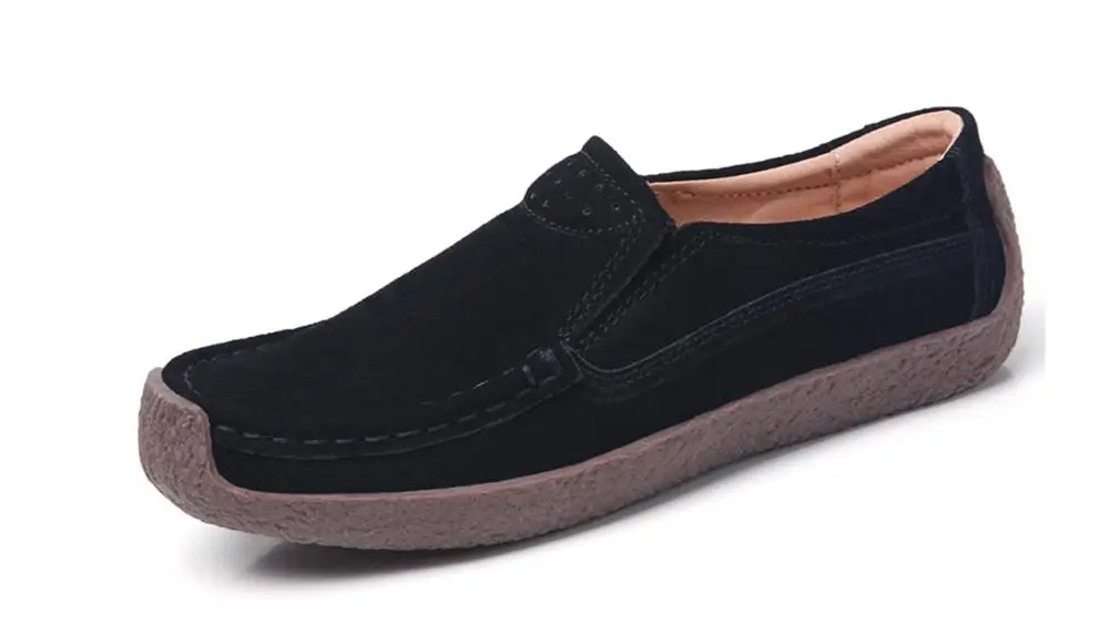 Casual shoes women suede leather slip on loafers comfortable Summer Autumn flats female boat shoes plus size 35-42 7 colors - Цвет: Бежевый