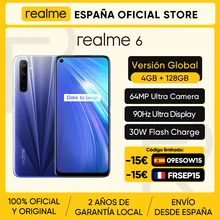 Global Version realme 6 Smartphone 4GB 128GB 6.5 inch 90Hz Display 64MP Quad Rear Cameras Helio G90T 4300mAh 30W Charge Phone