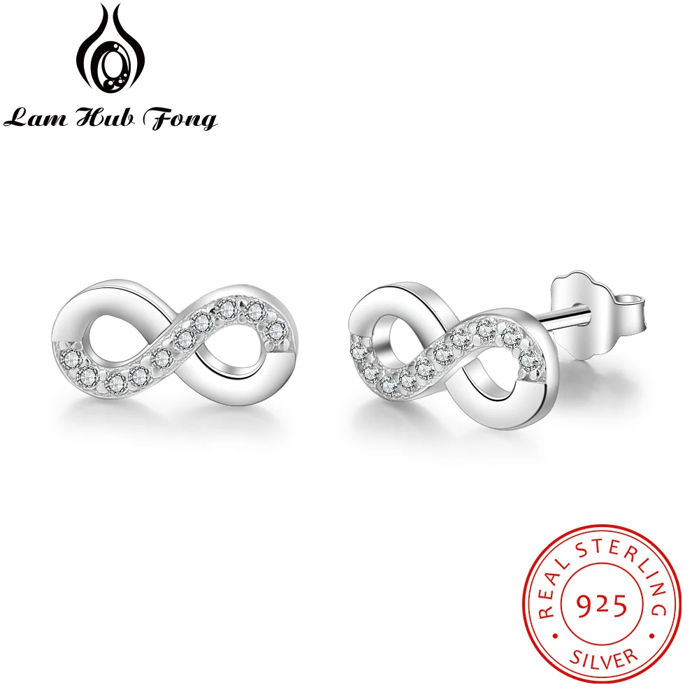 Infinite U Set of 2 Cubic Zirconia Round Black Stud Earrings in 925 Sterling Silver