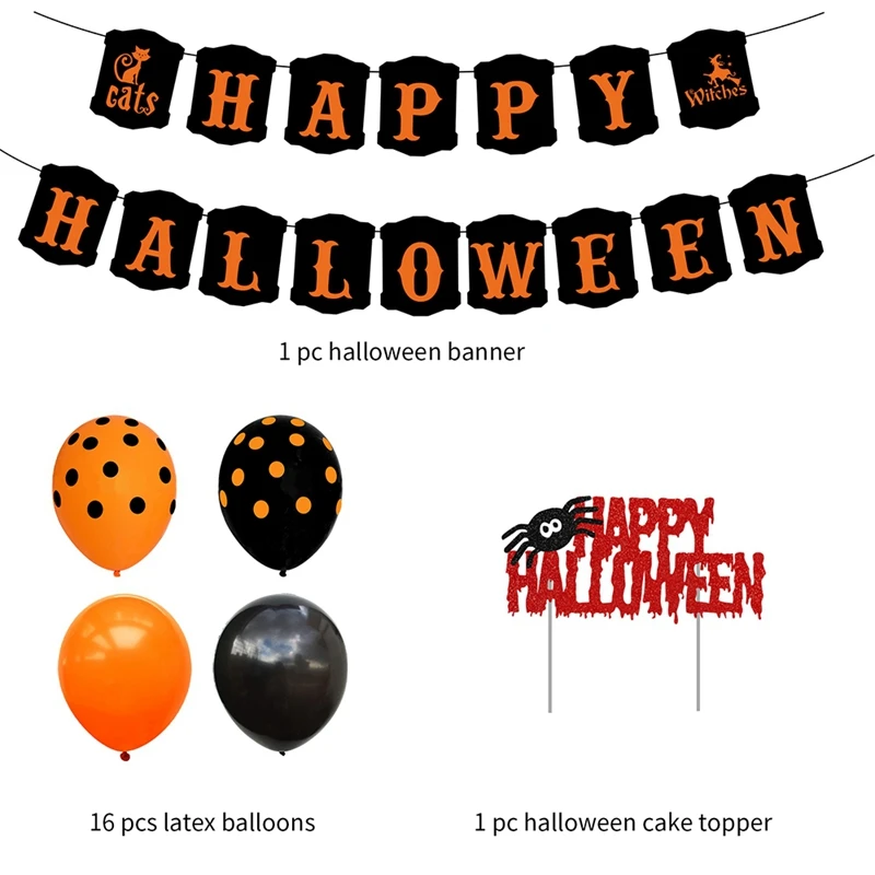 18Pcs/Set Halloween Pumpkin Foil Balloons DIY Party Balloons Bat Ghost Halloween Helium Balloon