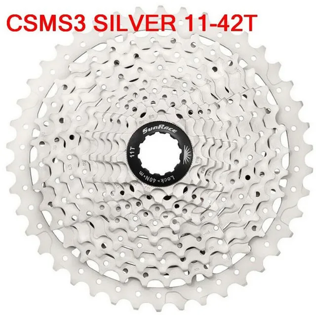 Sunrace 10 скоростная кассета CSMS3 CSMX3 11-40 т 42 46T велосипедная кассета для Shimano SRAM маховик 11-40 11-42 11-46 10s кассета - Цвет: MS3 11-42T Silver