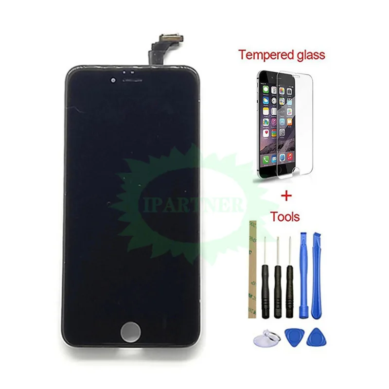 5,5 дюймов для huaxing lcd для IPhone 6 Plus дисплей с кодирующий преобразователь сенсорного экрана в сборе запчасти 10 шт./лот с 3M наклейкой качество