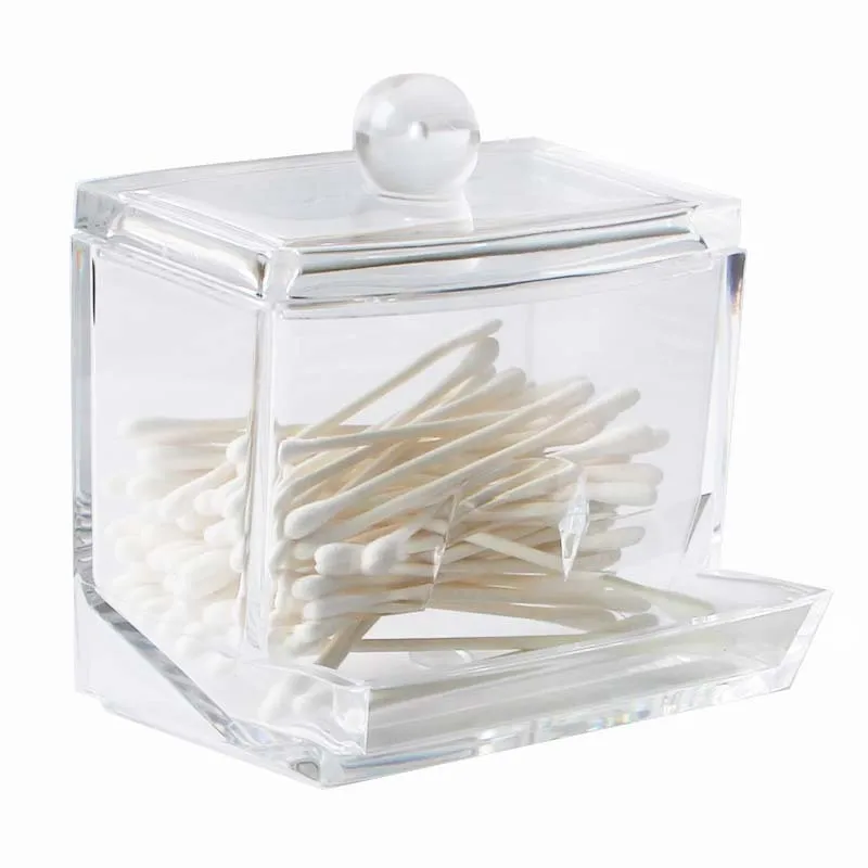  Acrylic cotton swab container cosmetic storage box transparent cotton pad box jewelry storage box a